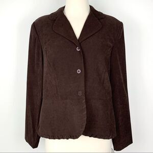 Sag Harbor Faux Suede Brown Blazer Jacket Size 10 NWT
